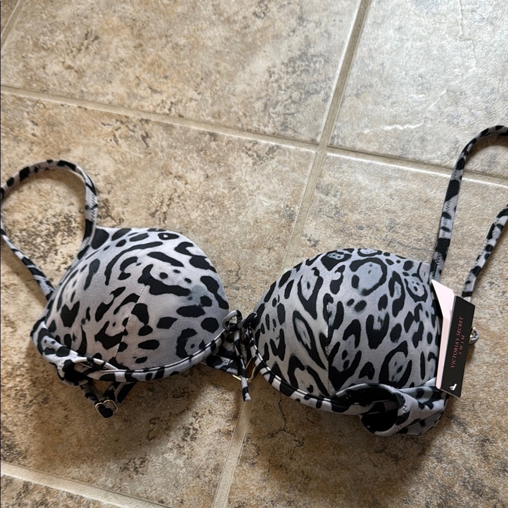 Victoria's Secret Gray Leopard Bikini top